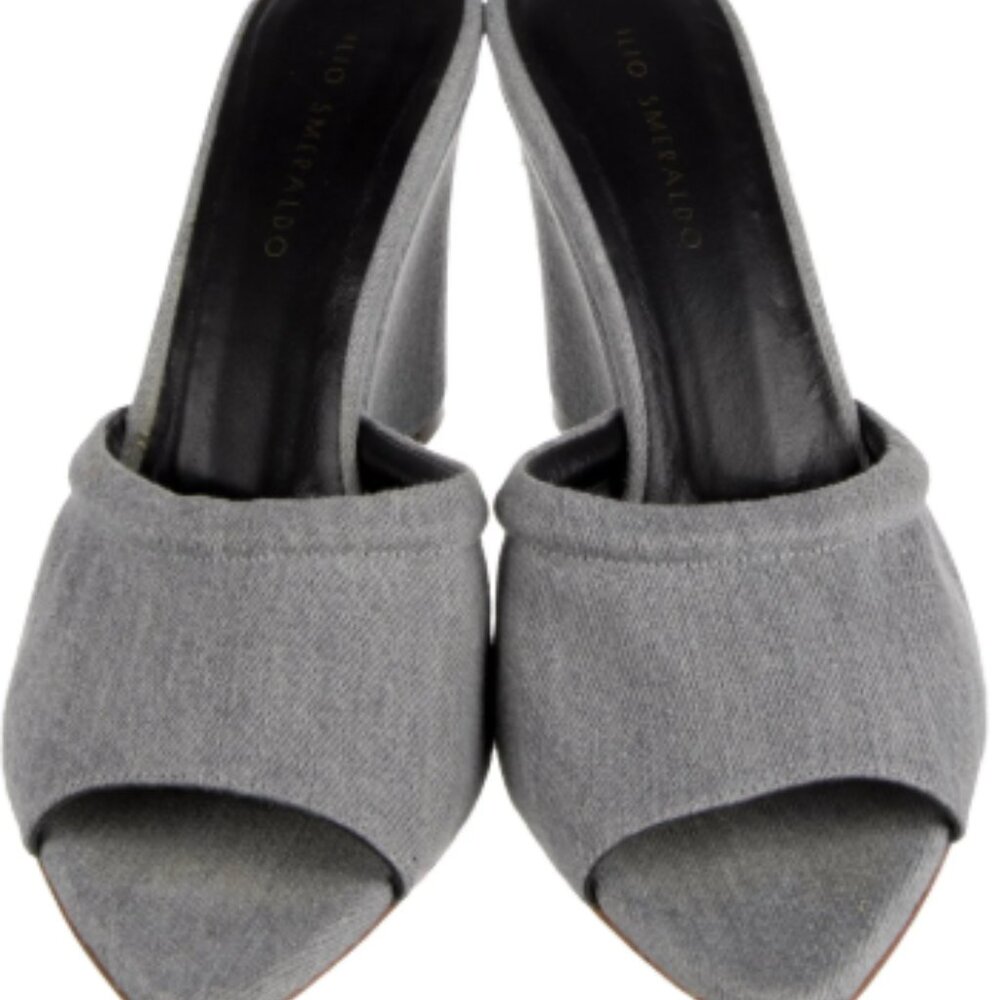 Ilio Smeraldo Denim Slides Grey